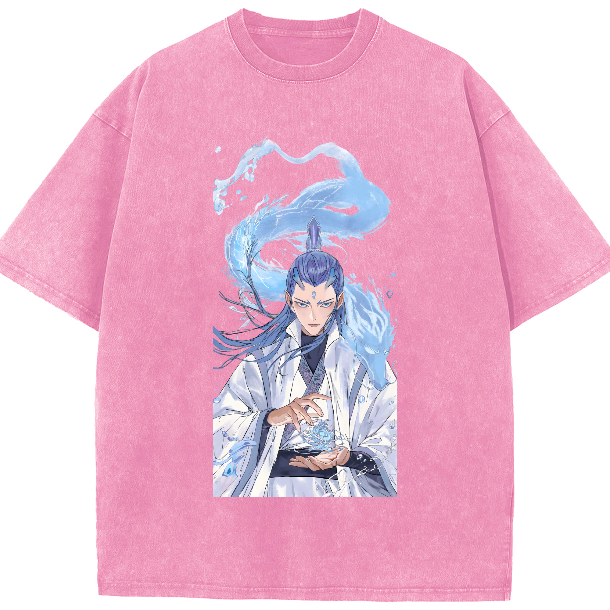 （画像用） Ne Zha 2 ナタ 魔童の大暴れ 綿100% ヴィンテージ風 半袖Tシャツ（フロントプリント）
